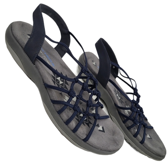 Skechers | Shoes | Skechers Navy Reggae Slim Forget Me Knot Sandals | Poshmark